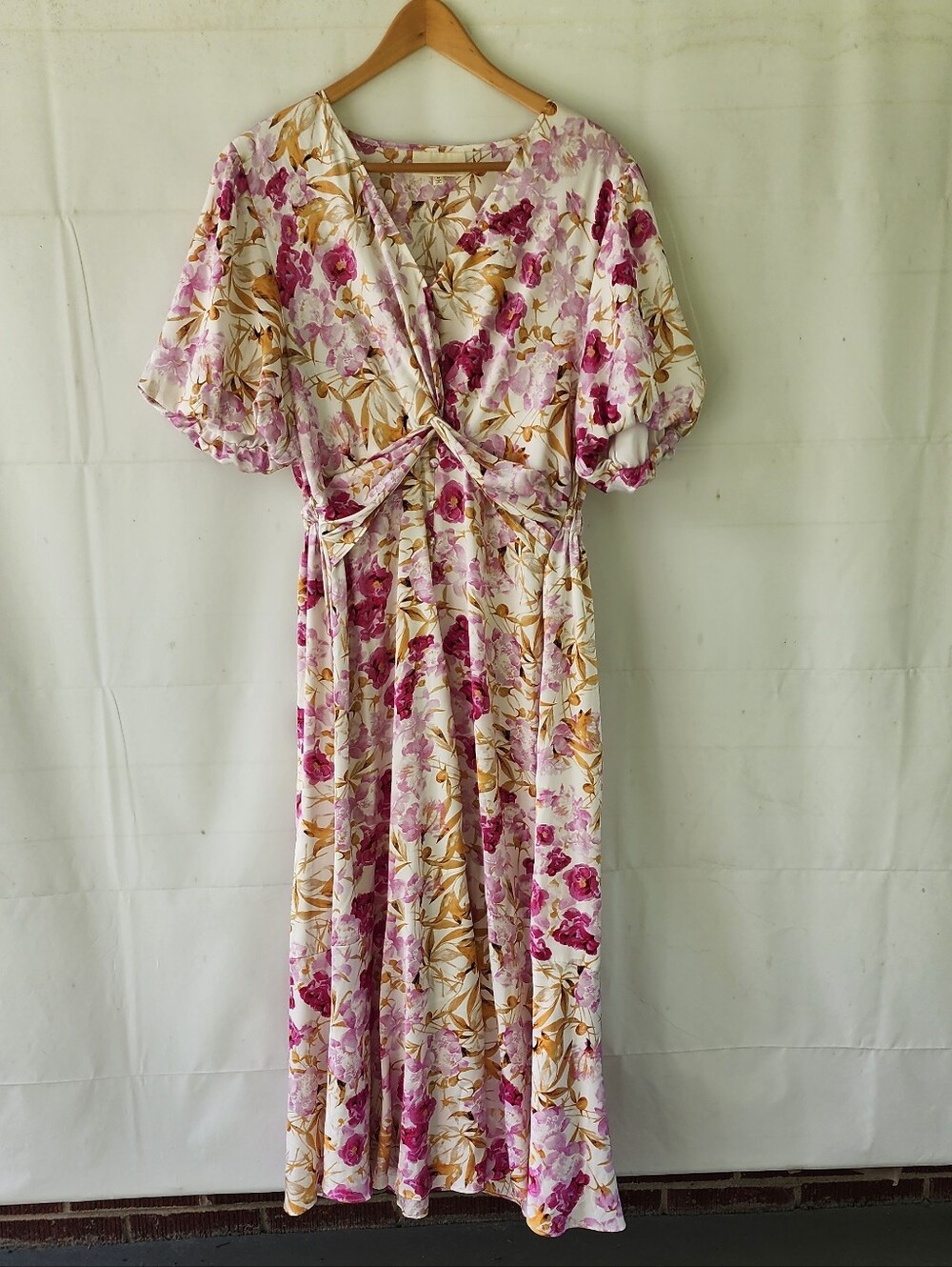 Melloday Floral Dress in Pink and Cream